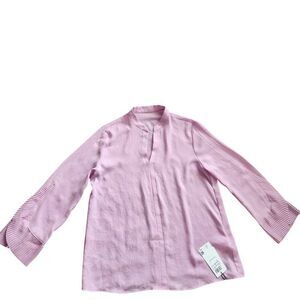 Marc Cain Blouse Top‎ Womens N1 Small Medium Pleated Ruffle Sleeve Careerwear